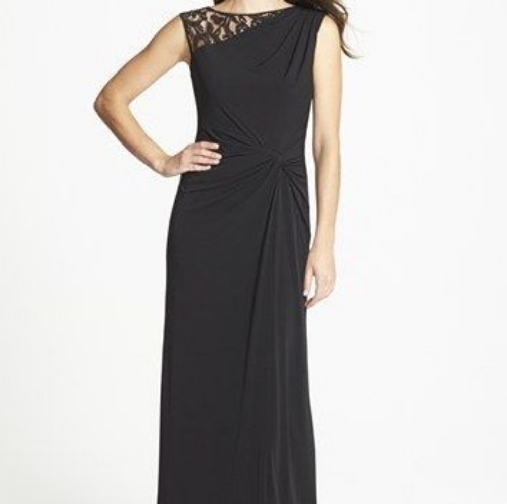 NWT Ellen Tracy black lace gown size 2